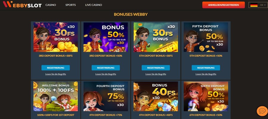 WebbySlot Casino Bonus
