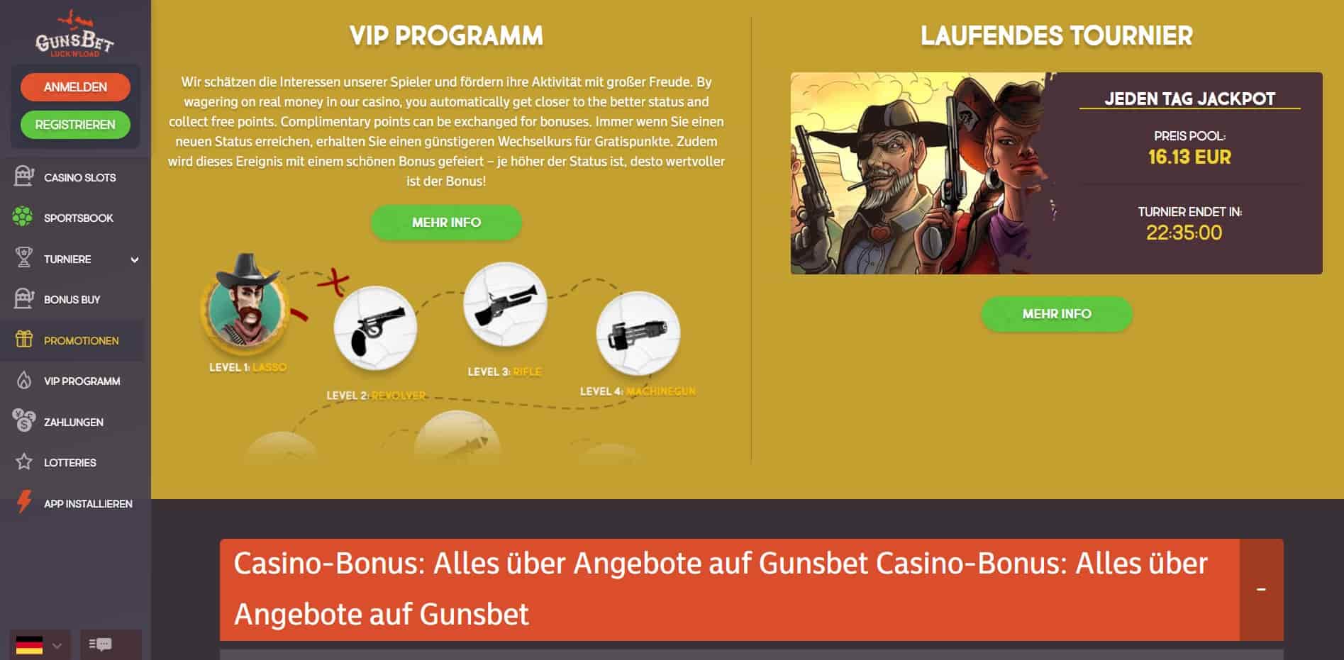 GunsBet Casino Bonus